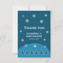 Icy blue snowflake Moderne Babyduschen Weihnachten Dankeskarte