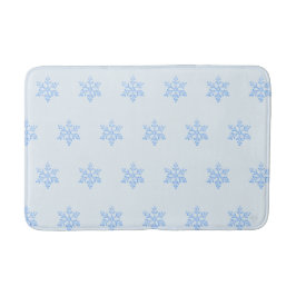 Icy Blue Snowflake Pattern Airbrush Style Art Badematte