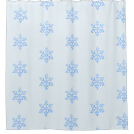 Icy Blue Snowflake Pattern Winter Design Duschvorhang