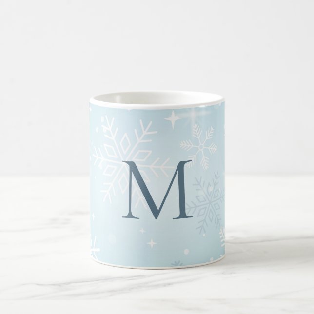 Icy Blue Snowflake Signature Kaffeetasse (Mittel)