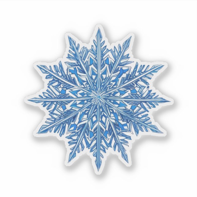 Icy Blue Snowflake Sticker (Vorderseite)