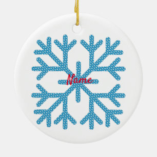 Icy Blue Snowflake Thunder_Cove Keramik Ornament
