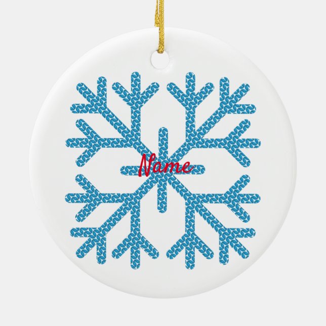 Icy Blue Snowflake Thunder_Cove Keramik Ornament (Hinten)