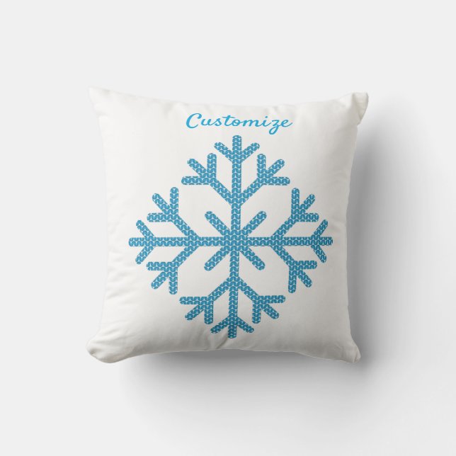 Icy Blue Snowflake Thunder_Cove Kissen (Vorderseite)