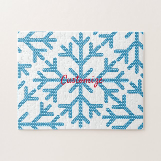 Icy Blue Snowflake Thunder_Cove Puzzle (Horizontal)