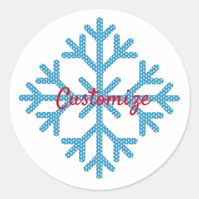 Icy Blue Snowflake Thunder_Cove Runder Aufkleber (Vorderseite)
