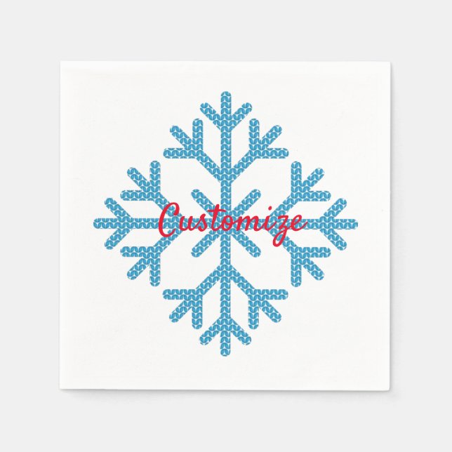 Icy Blue Snowflake Thunder_Cove Serviette (Vorderseite)