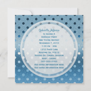 Icy Blue Sparkle: Polka-Punkte:Party Einladung