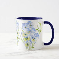 Icy Blue Stiefmütterchen auf einer Combo-Tasse