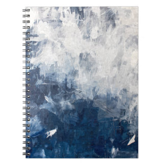 Icy Blue White Mattierte Abstrakte Layers Notizblock