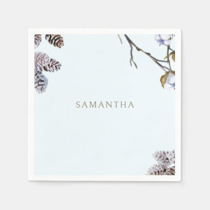 Icy Blue Winter Personalisiert Dusche Cocktail Serviette