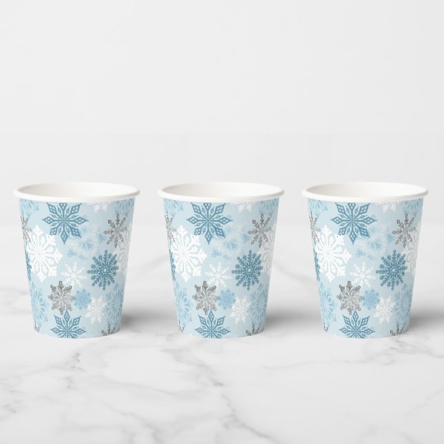 Icy Blue Winter Snowflakes Pappbecher (Multi)