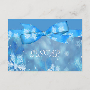 Icy Blue Winter Wonderland Wedding RSVP Karte