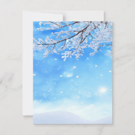 Icy Branches Winter Wonderland Wedding RSVP Einladung