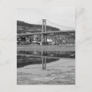 Icy Bridge Tower Reflection Postkarte