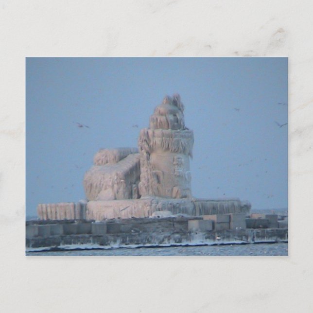 Icy Cleveland Harbor Postkarte (Vorderseite)