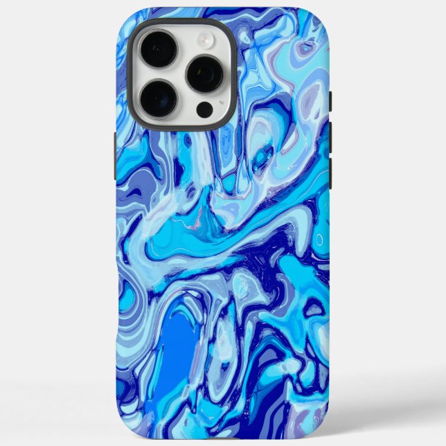 Icy Deep Sea Blue Abstrakt Marble Liquid Case-Mate iPhone Hülle (Rückseite)