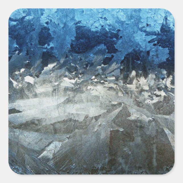 Icy-Fenster Quadratischer Aufkleber (Vorderseite)