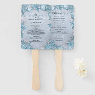 Icy Frozen Snowflakes Winter Wonderland Wedding Fächer