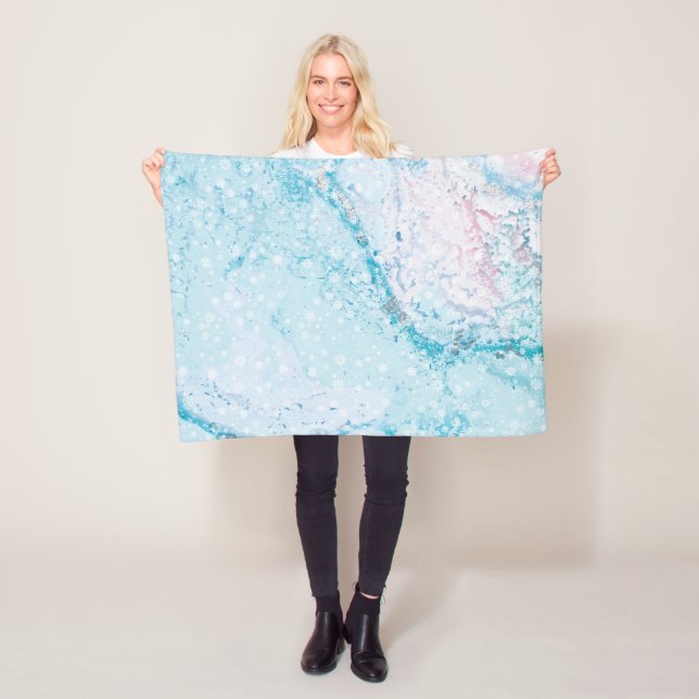 Icy Frozen Winter Snowflake Fleece Blanket (Beispiel)
