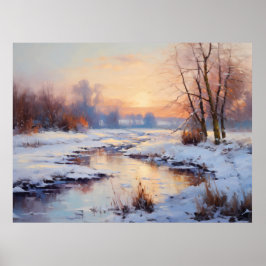 Icy Havel River bei Sunset Poster