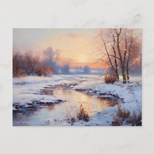 Icy Havel River bei Sunset Postkarte (Vorderseite)