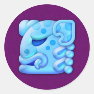 Icy Maya Animal Head Runder Aufkleber