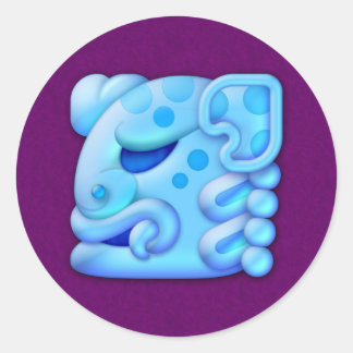 Icy Maya Animal Head Runder Aufkleber