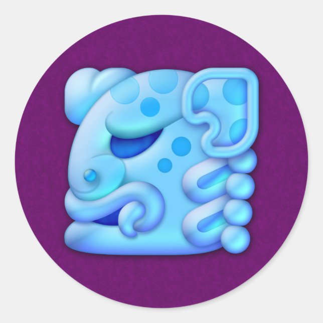 Icy Maya Animal Head Runder Aufkleber (Vorderseite)