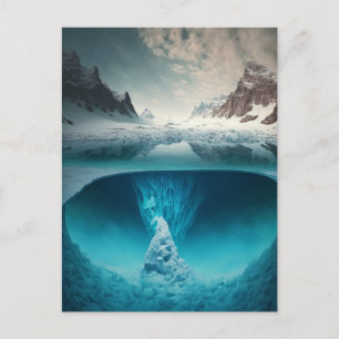 Icy Mountain View Feiertagspostkarte