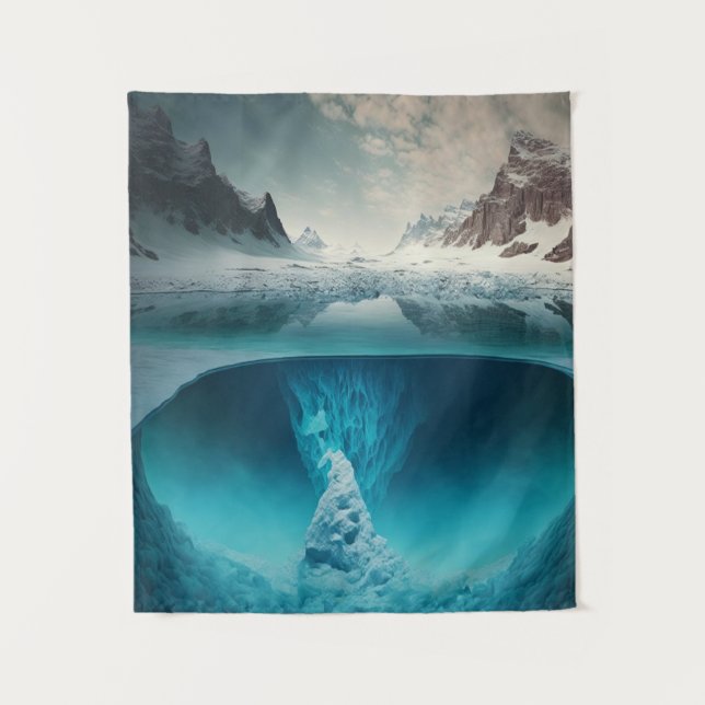 Icy Mountain View Wandteppich (Vorderseite)