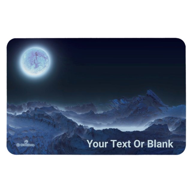 Icy Planet, Frozen Moon Magnet (Horizontal)