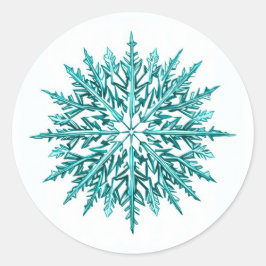 Icy Snowflake Runder Aufkleber