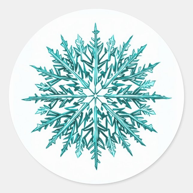 Icy Snowflake Runder Aufkleber (Vorderseite)