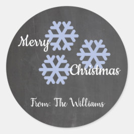 Icy Snowflakes Chalkboard Runder Aufkleber