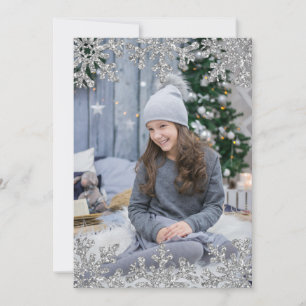 Icy Snowflakes Custom Foto Feiertagskarte
