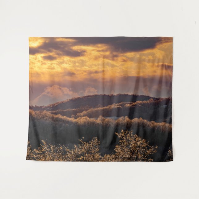 Icy Sunset Wandteppich (Vorderseite (Horizontal))
