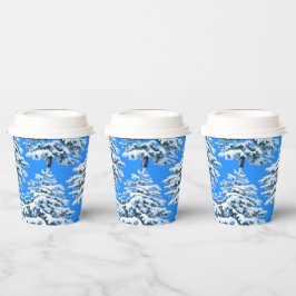 Icy Tree Dreams Snowy Forest Pappbecher