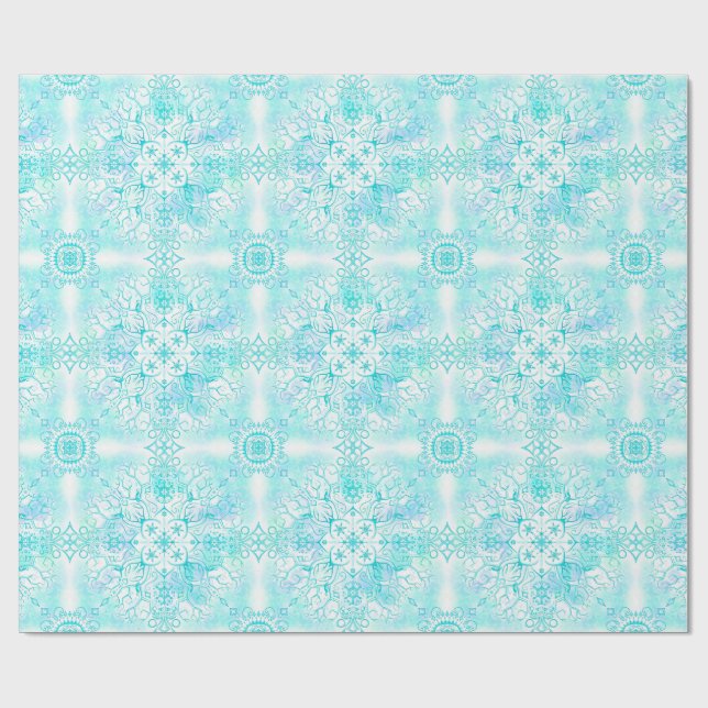 Icy Trees Winter Wrapping Paper Geschenkpapier (Flach)