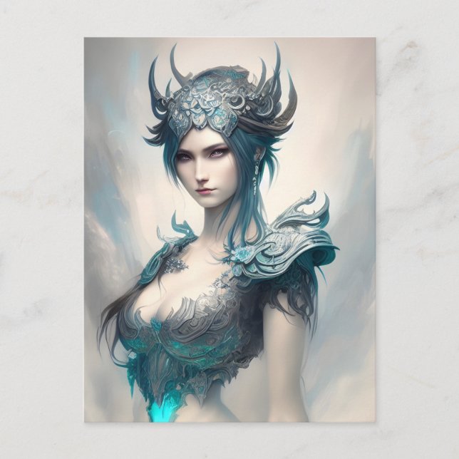 Icy Warrior Princess Postcard Postkarte (Vorderseite)