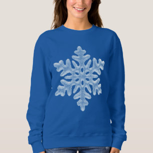 Icy White Frozen Snowflake Elegant Frohe Weihnacht Sweatshirt