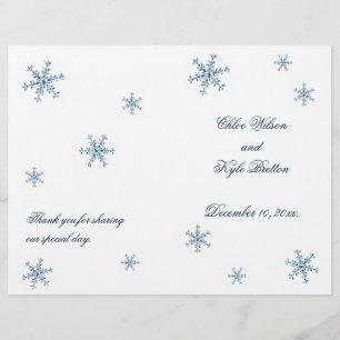Icy Winter Snowflake Wedding Programm