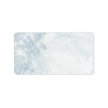 Icy Winter White Snowflake Mailadresse Label