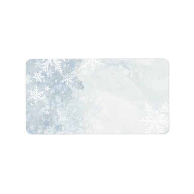 Icy Winter White Snowflake Mailadresse Label Adressaufkleber (Vorne)
