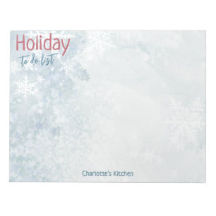 Icy Winter White Snowflake Mailadresse Label Notizblock