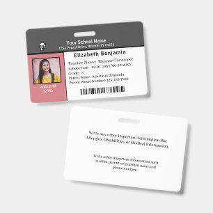 ID-Ausweis Bar Code Student Schule Ausweis