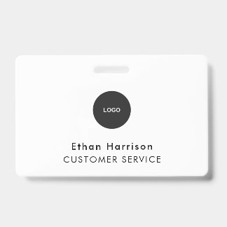 ID Badge Card | Business Employee Staff Logo White Ausweis