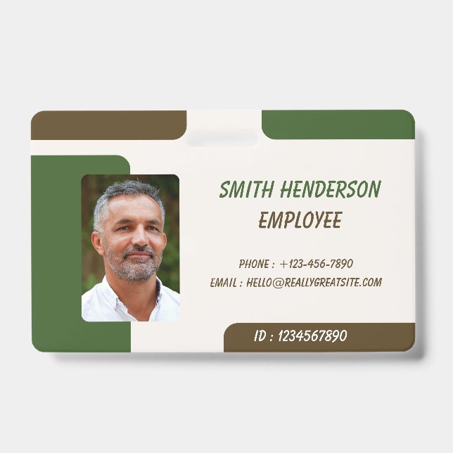 ID Card Badge | Minimal Business Employee Photo Ausweis (Vorderseite)