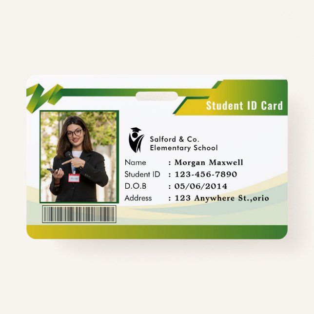 ID Card Badge Modern Business Student Photo Ausweis (Vorderseite)