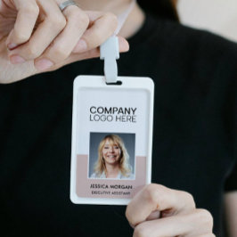 ID CORPORATE LOGO EMPLOYEE PHOTO BLUSH PINK AUSWEIS